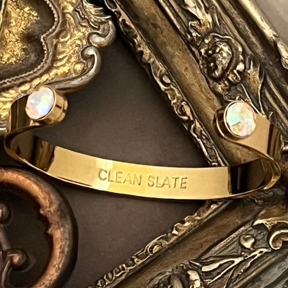 KATE SPADE • Gold Clean Slate Crystal Cuff Bracelet - Picture 3 of 3
